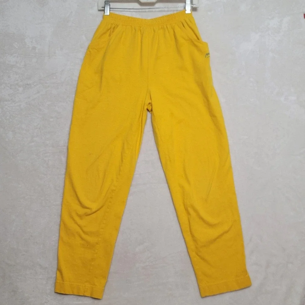 Vintage Peter Max Sweat Pants Mens Medium Yellow Neo Max Art 1980s USA
